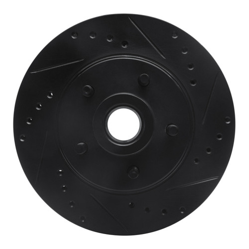 R1 87-92 Lincoln Continental Front Right Drilled & Slotted Black Brake Rotor