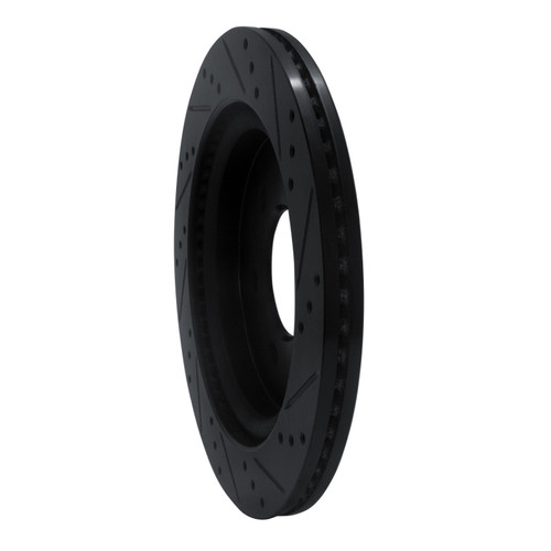 R1 18-21 Ford F-150 4WD Rear Left Drilled & Slotted Black Brake Rotor