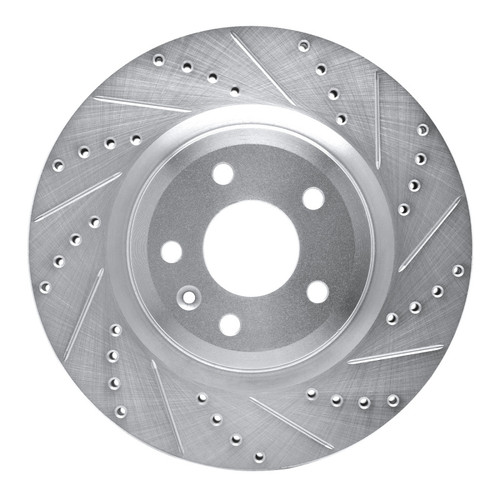 R1 11-19 Ford Flex Front Right Drilled & Slotted Silver Brake Rotor