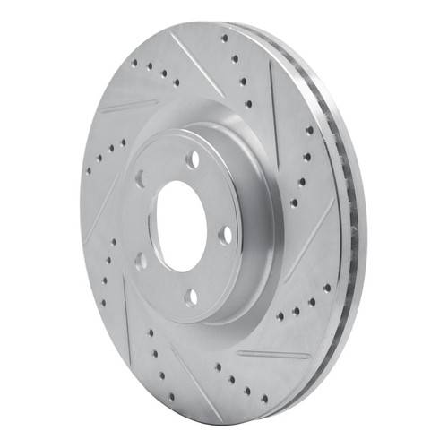 R1 07-15 Ford Edge Front Right Drilled & Slotted Silver Brake Rotor