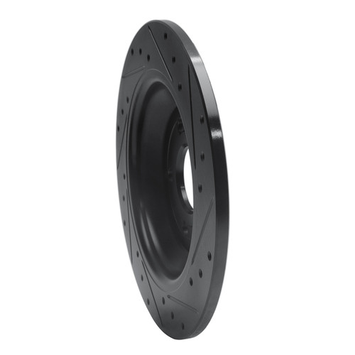 R1 16-25 Ford Escape Rear Left Drilled & Slotted Black Brake Rotor