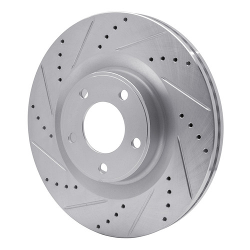 R1 07-15 Ford Edge Front Left Drilled & Slotted Silver Brake Rotor