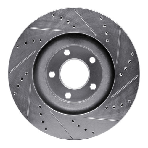 R1 07-15 Ford Edge Front Left Drilled & Slotted Silver Brake Rotor