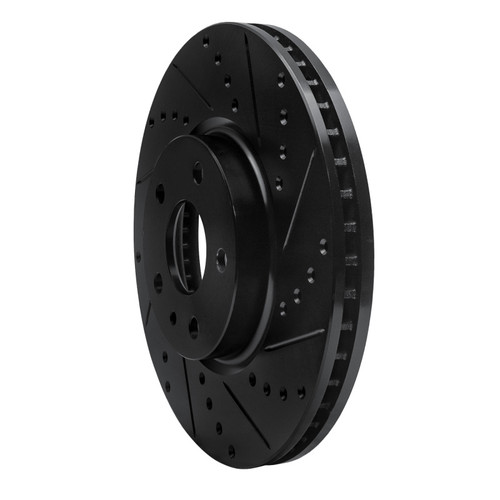 R1 13-20 Ford Fusion Front Right Drilled & Slotted Black Brake Rotor