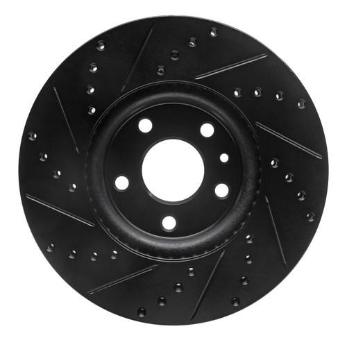 R1 13-20 Ford Fusion Front Right Drilled & Slotted Black Brake Rotor