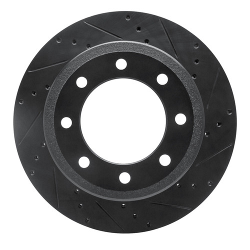 R1 11-22 Ford F-350 Super Duty 4WD Rear Right Drilled & Slotted Black Brake Rotor