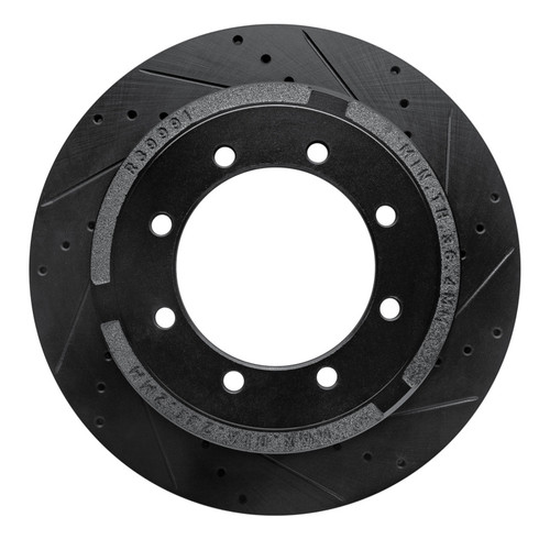 R1 11-22 Ford F-350 Super Duty 2WD Rear Right Drilled & Slotted Black Brake Rotor