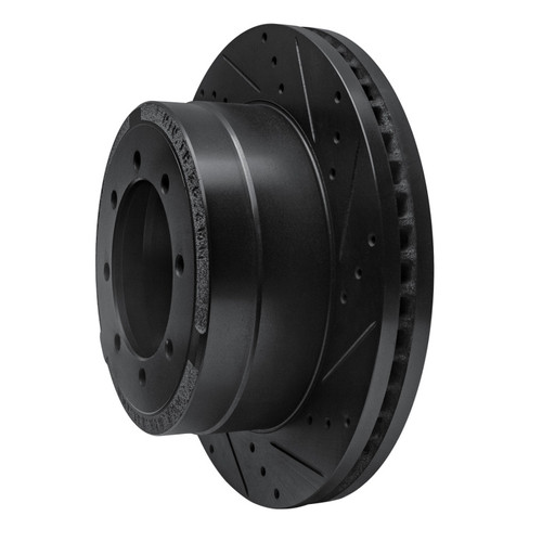R1 11-22 Ford F-350 Super Duty 2WD Rear Right Drilled & Slotted Black Brake Rotor