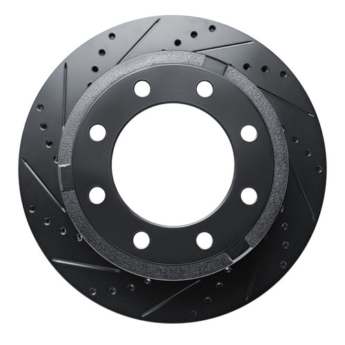 R1 11-22 Ford F-250 4WD (Super Duty) Rear Left Drilled & Slotted Black Brake Rotor