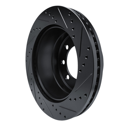 R1 11-22 Ford F-250 4WD (Super Duty) Rear Left Drilled & Slotted Black Brake Rotor