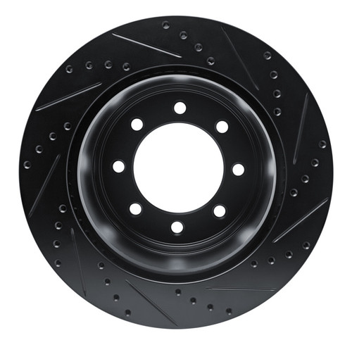 R1 11-22 Ford F-250 4WD (Super Duty) Rear Left Drilled & Slotted Black Brake Rotor