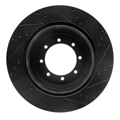 R1 11-22 Ford F-350 Super Duty 2WD Rear Left Drilled & Slotted Black Brake Rotor