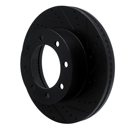 R1 12-25 Ford F-250 4WD (Super Duty) Front Right Drilled & Slotted Black Brake Rotor