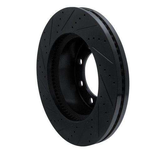 R1 12-25 Ford F-250 4WD (Super Duty) Front Right Drilled & Slotted Black Brake Rotor