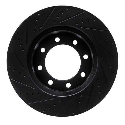 R1 12-25 Ford F-250 4WD (Super Duty) Front Right Drilled & Slotted Black Brake Rotor
