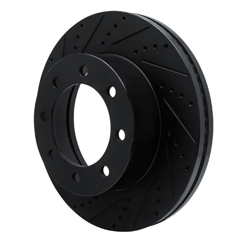 R1 12-25 Ford F-350 Super Duty 4WD Front Left Drilled & Slotted Black Brake Rotor