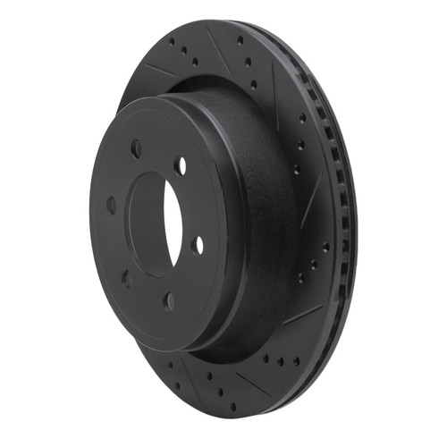 R1 12-20 Ford F-150 4WD Rear Right Drilled & Slotted Black Brake Rotor