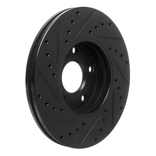 R1 10-13 Ford Transit Connect Front Right Drilled & Slotted Black Brake Rotor
