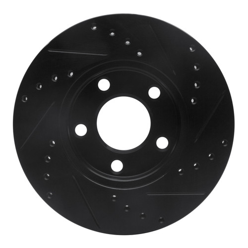 R1 94-04 Ford Mustang Front Left Drilled & Slotted Black Brake Rotor ECB-54033L