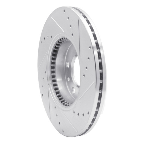 R1 06-13 Ford Fusion Front Left Drilled & Slotted Silver Brake Rotor