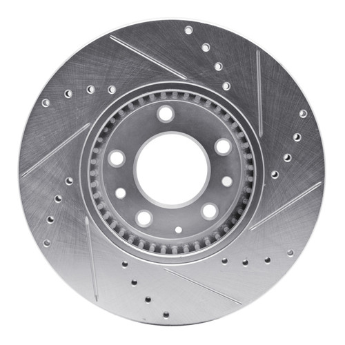 R1 06-13 Ford Fusion Front Left Drilled & Slotted Silver Brake Rotor