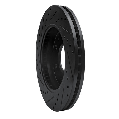 R1 09-09 Ford F-150 RWD Front Right Drilled & Slotted Black Brake Rotor