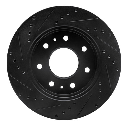 R1 09-09 Ford F-150 RWD Front Right Drilled & Slotted Black Brake Rotor