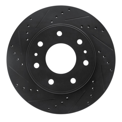 R1 09-09 Ford F-150 RWD Front Left Drilled & Slotted Black Brake Rotor
