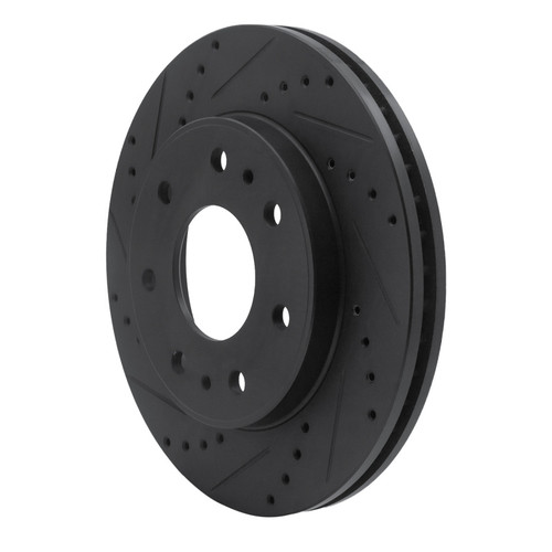 R1 09-09 Ford F-150 RWD Front Left Drilled & Slotted Black Brake Rotor