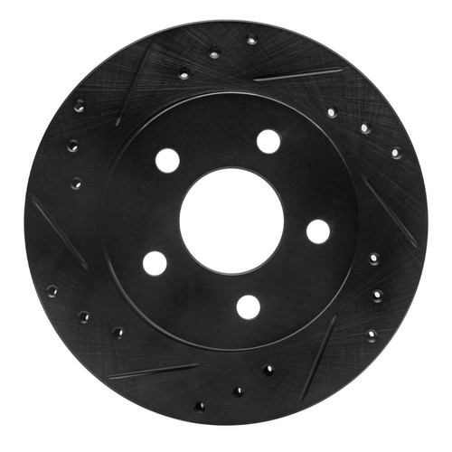 R1 93-98 Ford Thunderbird Rear Left Drilled & Slotted Black Brake Rotor