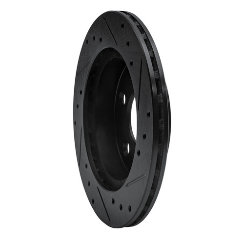 R1 93-98 Ford Thunderbird Rear Left Drilled & Slotted Black Brake Rotor