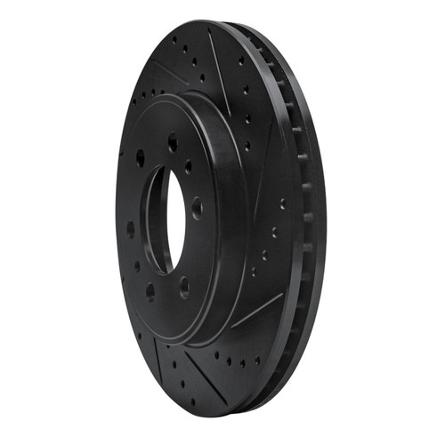 R1 09-09 Ford F-150 RWD Front Right Drilled & Slotted Black Brake Rotor ECB-54215R