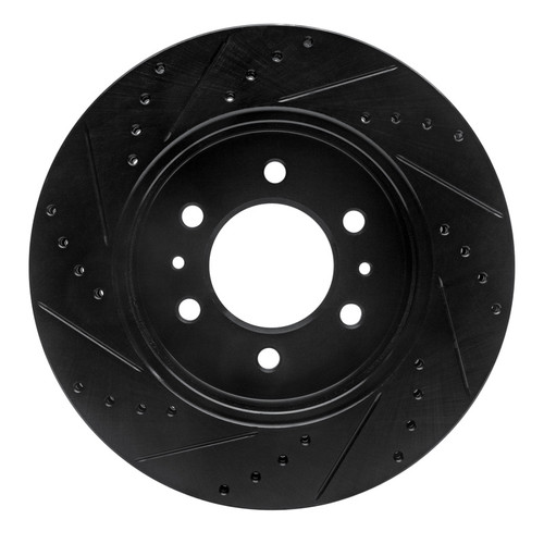 R1 09-09 Ford F-150 RWD Front Right Drilled & Slotted Black Brake Rotor ECB-54215R