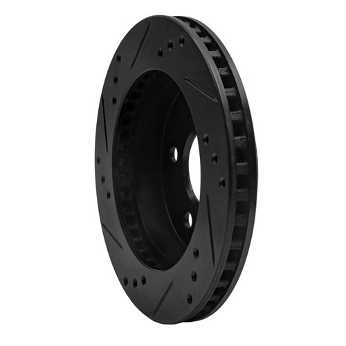 R1 90-92 Ford Taurus SHO Rear Right Drilled & Slotted Black Brake Rotor