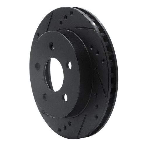 R1 90-92 Ford Taurus SHO Rear Left Drilled & Slotted Black Brake Rotor