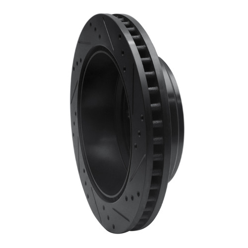 R1 08-25 Ford E-150 Rear Left Drilled & Slotted Black Brake Rotor