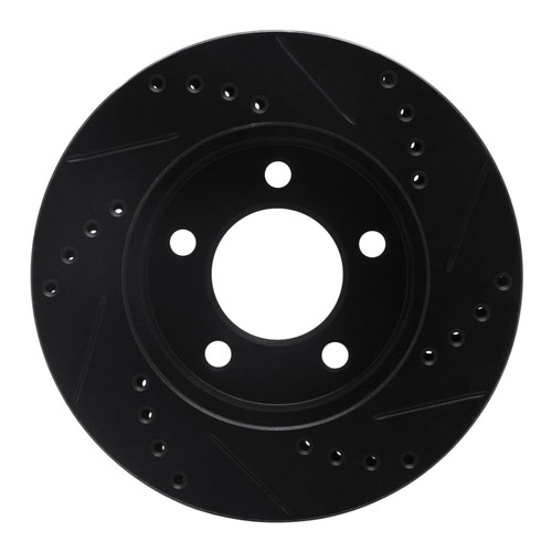 R1 70-93 Ford Taurus SHO Front Left Drilled & Slotted Black Brake Rotor