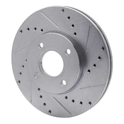 R1 05-12 Ford Focus Front Right Drilled & Slotted Silver Brake Rotor