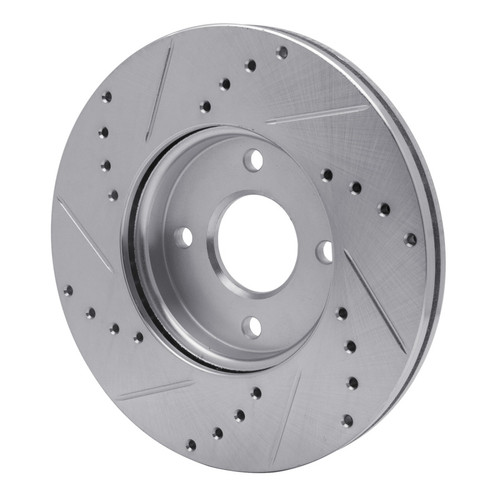 R1 05-12 Ford Focus Front Right Drilled & Slotted Silver Brake Rotor