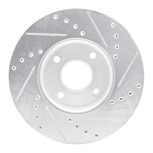 R1 05-12 Ford Focus Front Left Drilled & Slotted Silver Brake Rotor