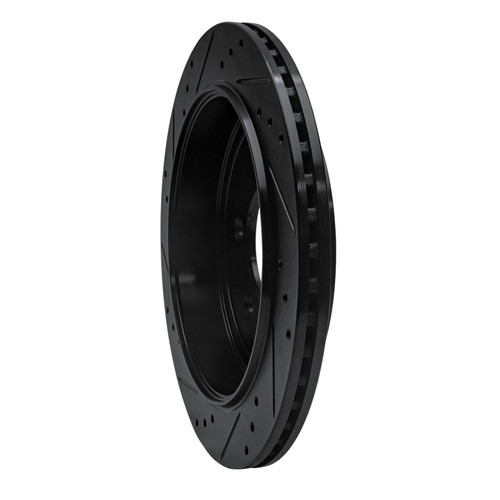 R1 07-17 Ford Expedition Rear Right Drilled & Slotted Black Brake Rotor