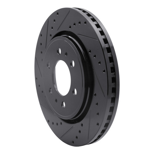 R1 07-21 Ford Expedition Front Left Drilled & Slotted Black Brake Rotor