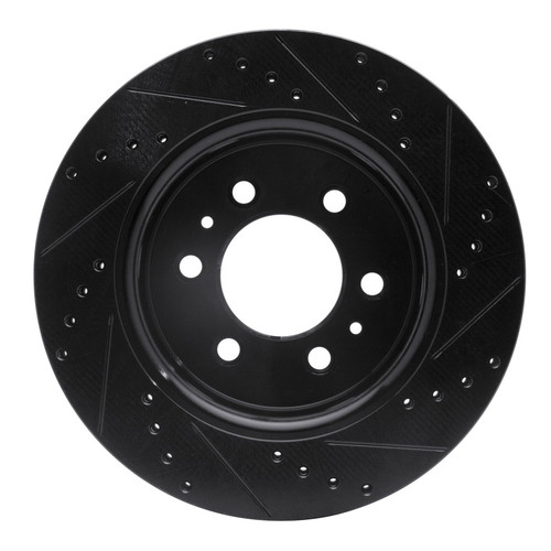 R1 07-21 Ford Expedition Front Left Drilled & Slotted Black Brake Rotor