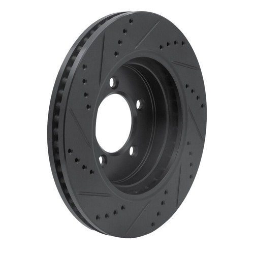 R1 06-10 Ford Explorer Sport Trac Front Right Drilled & Slotted Black Brake Rotor