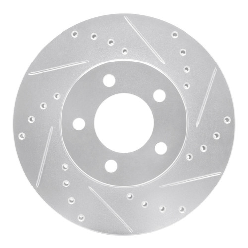 R1 91-00 Ford Windstar Front Right Drilled & Slotted Silver Brake Rotor