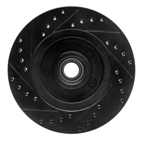 R1 74-80 Ford Granada Front Right Drilled & Slotted Black Brake Rotor