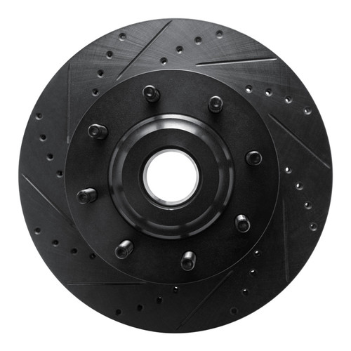 R1 05-07 Ford F-250 2WD (Super Duty) Front Left Drilled & Slotted Black Brake Rotor