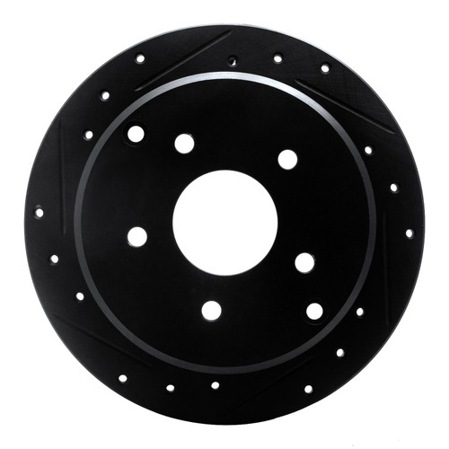 R1 74-80 Ford Granada Front Left Drilled & Slotted Black Brake Rotor