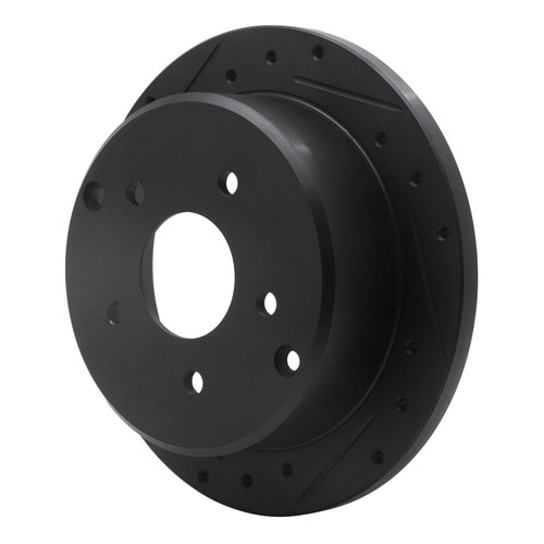 R1 74-80 Ford Granada Front Left Drilled & Slotted Black Brake Rotor