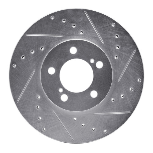 R1 93-07 Ford Taurus SHO Front Right Drilled & Slotted Silver Brake Rotor